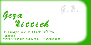 geza mittich business card